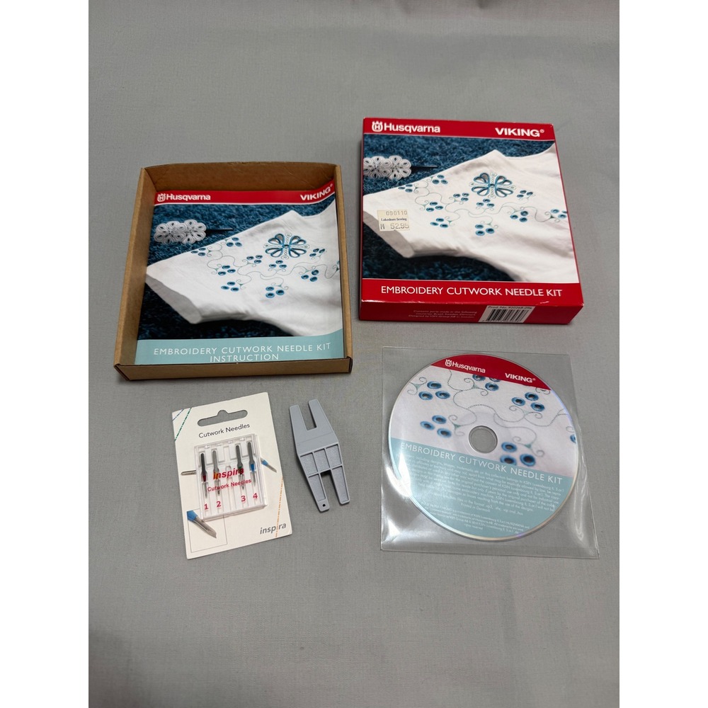 Husqvarna Viking Embroidery Cutwork Needle Kit Red White 920268-096